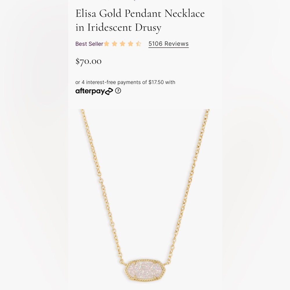 Elisa gold pendant necklace iridescent drusy Kendra Scott